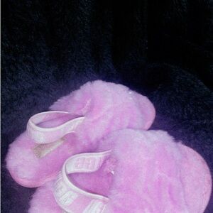 Pink Fuzzy Plush Slippers